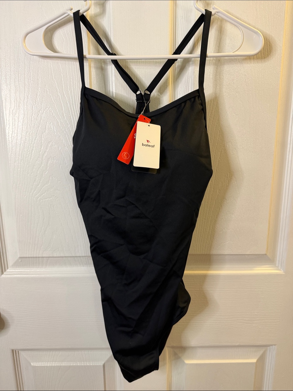 Baleaf Black Cross-Back One-Piece Swimsuit